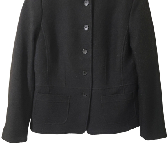 Talbots Womens Wool Blend Collarless Black Blazer Jacket Sz 10 - Picture 3 of 14